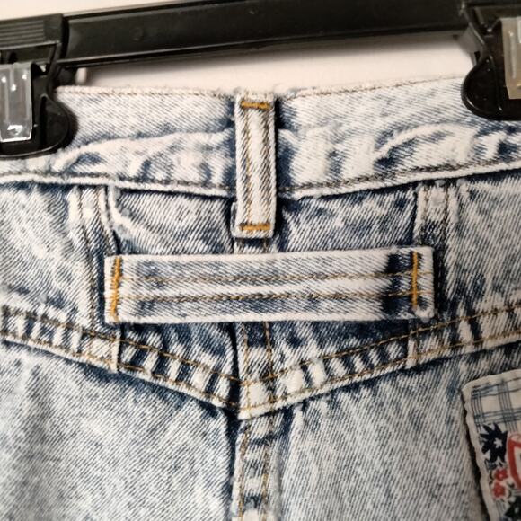 Vintage Palmettos Shorts Sz 10 High Rise Acid Wash Distressed Pleated Denim - Picture 6 of 9